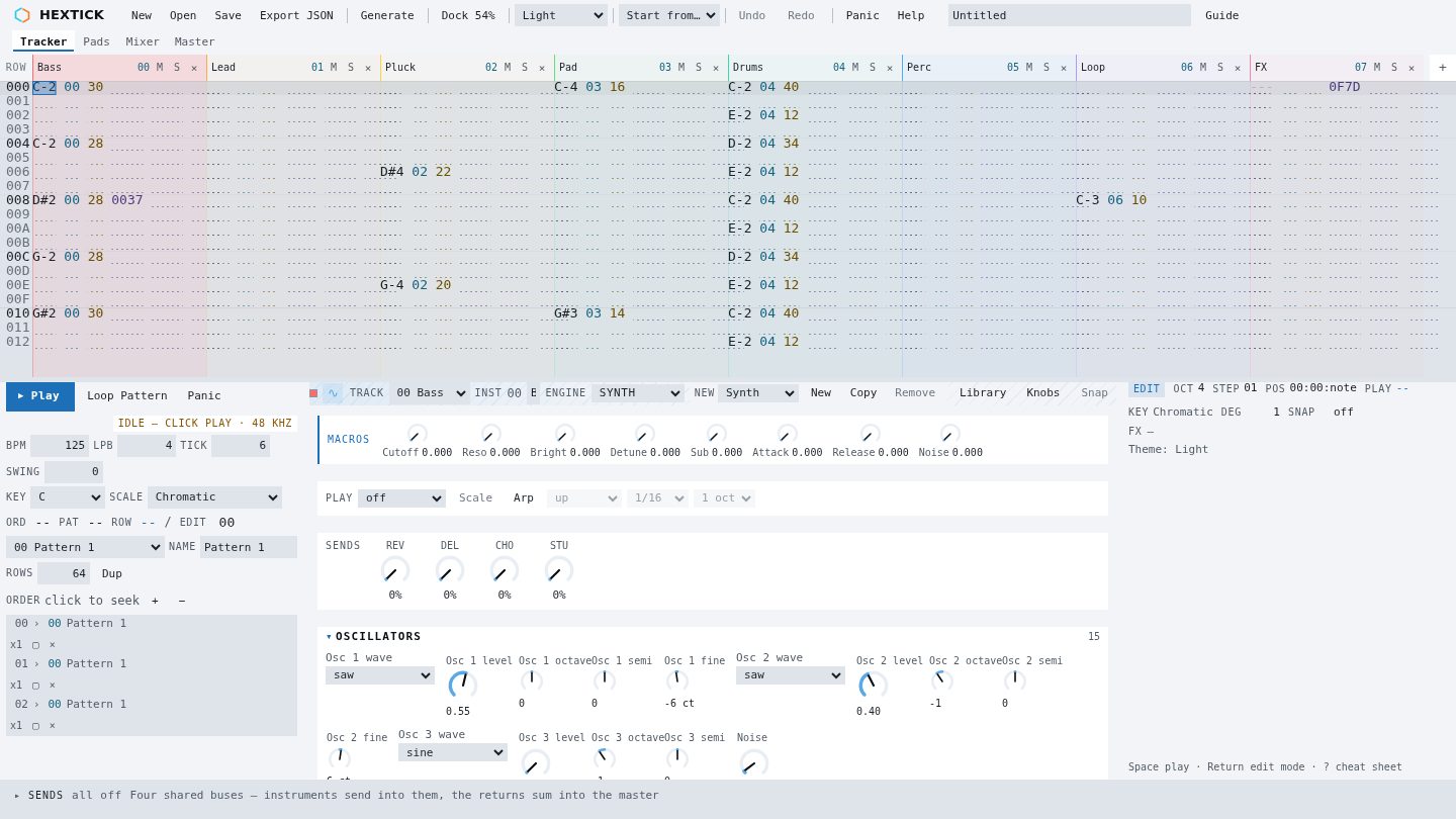 The tracker in the Light theme: light surfaces, dark text, pastel track colours.